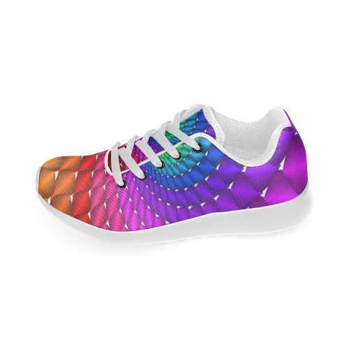 Psychedelic Rainbow Spiral Men’s Running Shoes (Model 020)