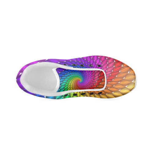 Psychedelic Rainbow Spiral Men’s Running Shoes (Model 020)