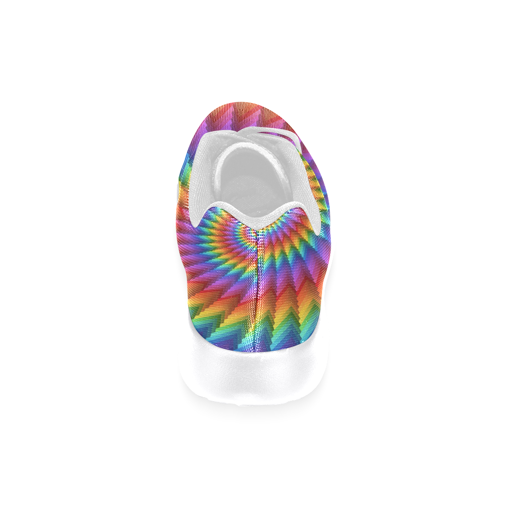 Psychedelic Rainbow Spiral Men’s Running Shoes (Model 020)