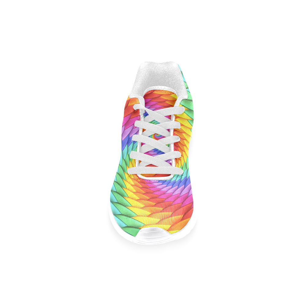 Psychedelic Rainbow Spiral Men’s Running Shoes (Model 020)