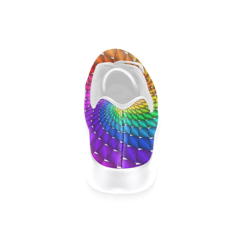 Psychedelic Rainbow Spiral Men’s Running Shoes (Model 020)