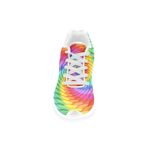 Psychedelic Rainbow Spiral Women’s Running Shoes (Model 020)