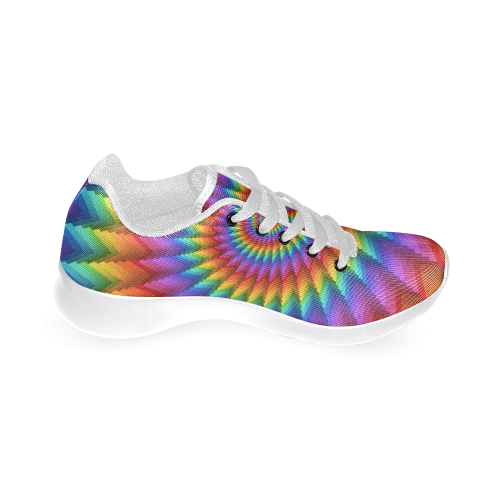 Psychedelic Rainbow Spiral Men’s Running Shoes (Model 020)