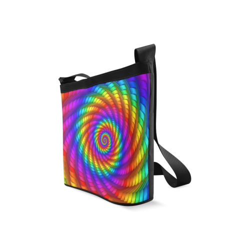 Psychedelic Rainbow Spiral Crossbody Bags (Model 1613)