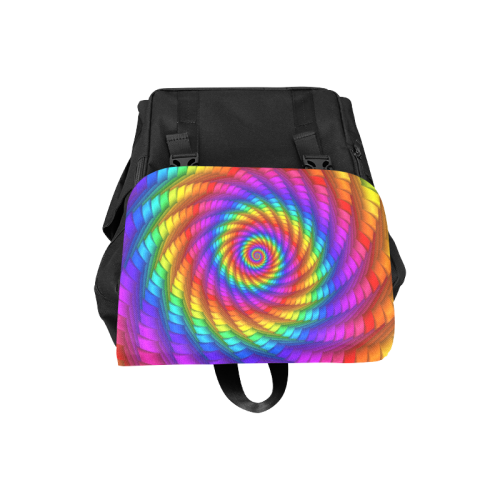 Psychedelic Rainbow Spiral Casual Shoulders Backpack (Model 1623)