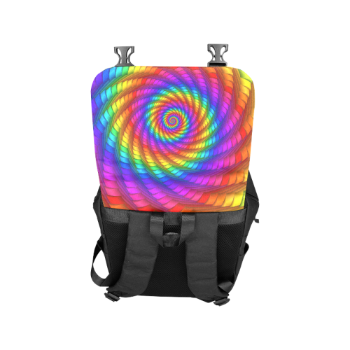 Psychedelic Rainbow Spiral Casual Shoulders Backpack (Model 1623)