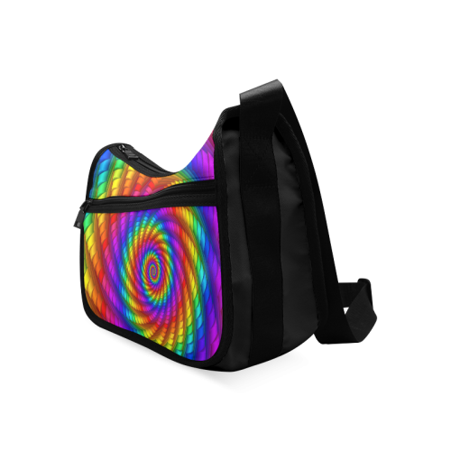 Psychedelic Rainbow Spiral Crossbody Bags (Model 1616)