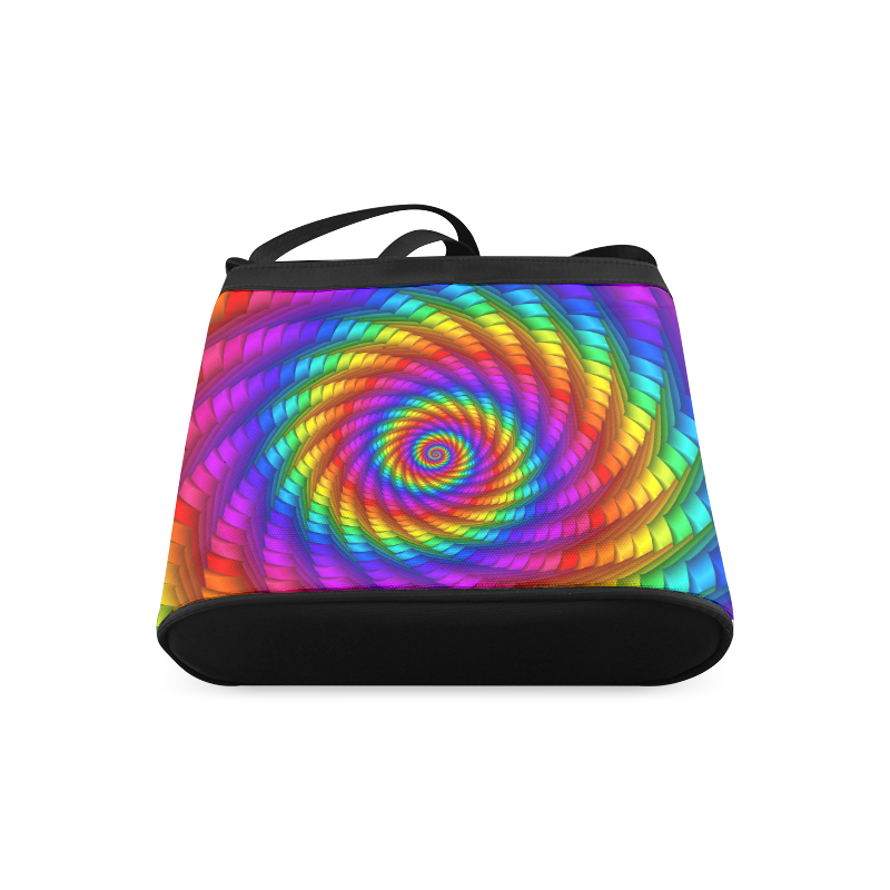 Psychedelic Rainbow Spiral Crossbody Bags (Model 1613)