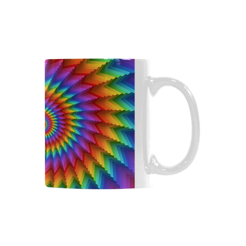 Psychedelic Rainbow Spiral White Mug(11OZ)