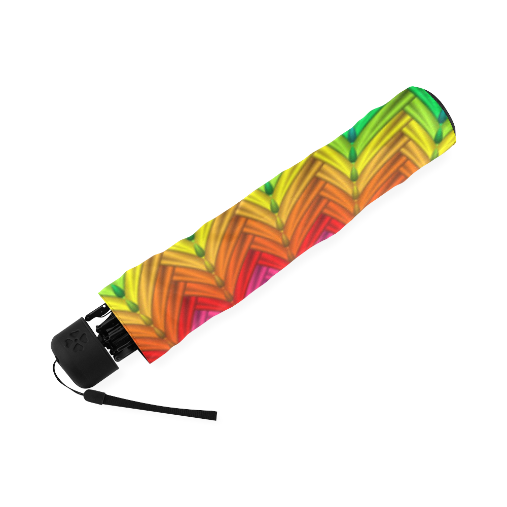Psychedelic Rainbow Spiral Foldable Umbrella (Model U01)