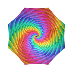 Psychedelic Rainbow Spiral Foldable Umbrella (Model U01)