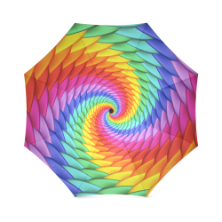 Psychedelic Rainbow Spiral Foldable Umbrella (Model U01)