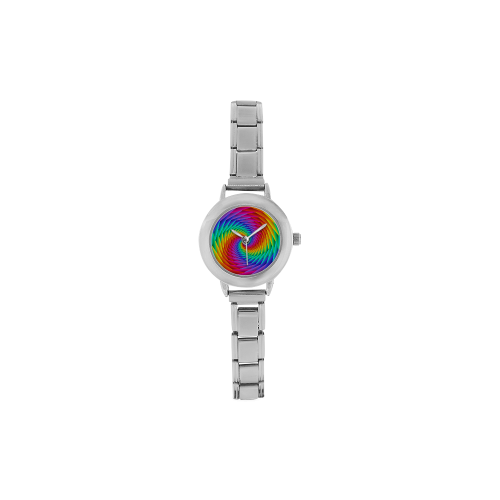 Psychedelic Rainbow Spiral Women's Italian Charm Watch(Model 107)