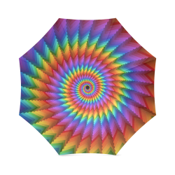 Psychedelic Rainbow Spiral Foldable Umbrella (Model U01)