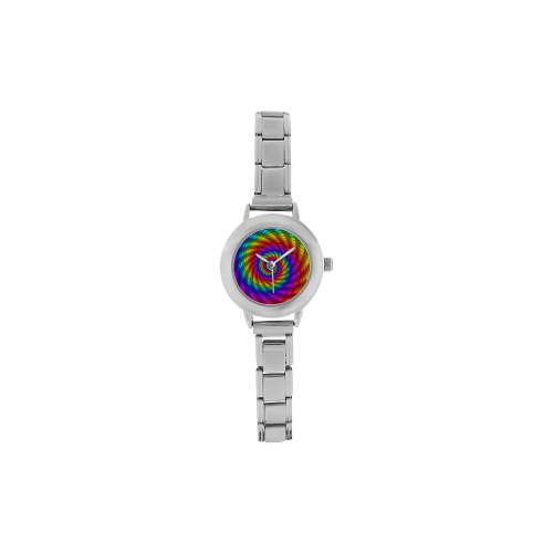 Psychedelic Rainbow Spiral Women's Italian Charm Watch(Model 107)