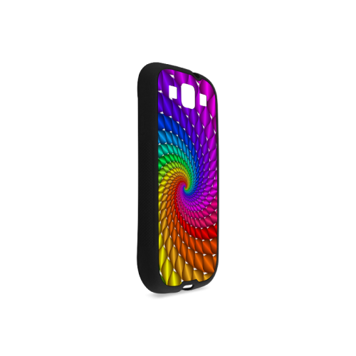 Psychedelic Rainbow Spiral Rubber Case for Samsung Galaxy S3