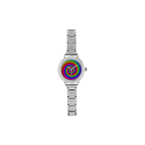 Psychedelic Rainbow Spiral Women's Italian Charm Watch(Model 107)