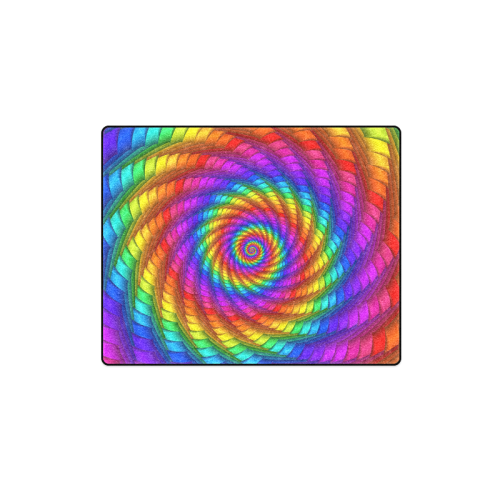 Psychedelic Rainbow Spiral Blanket 40"x50"