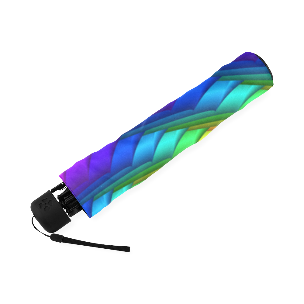 Psychedelic Compass Pattern Print Automatic Foldable Umbrella