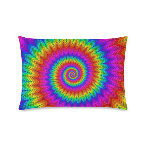 Psychedelic Rainbow Spiral Custom Zippered Pillow Case 16"x24"(Twin Sides)