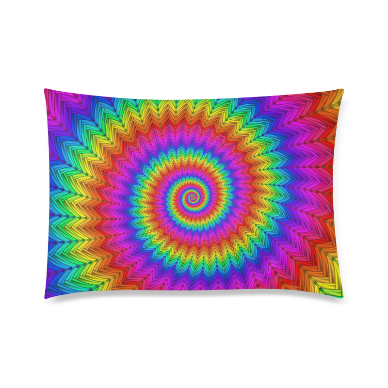 Psychedelic Rainbow Spiral Custom Zippered Pillow Case 20"x30"(Twin Sides)