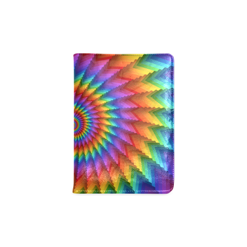 Psychedelic Rainbow Spiral Custom NoteBook A5