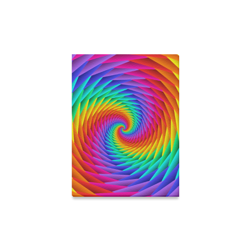 Psychedelic Rainbow Spiral Canvas Print 12"x16"