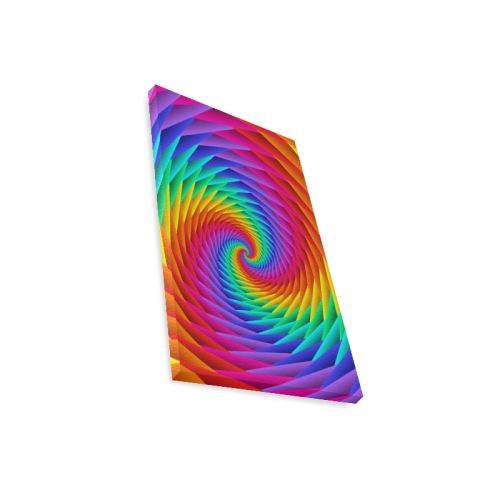 Psychedelic Rainbow Spiral Canvas Print 12"x18"