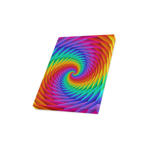Psychedelic Rainbow Spiral Canvas Print 12"x16"