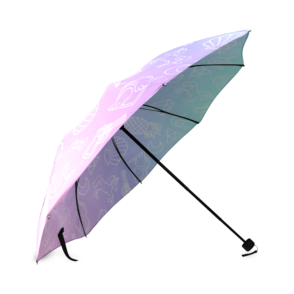 In My Head... Kawaii Umbrella Foldable Umbrella (Model U01)