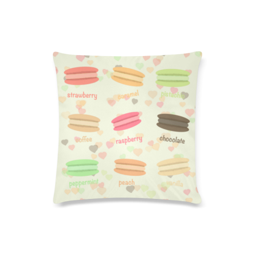 Love Macaroons Custom Zippered Pillow Case 16"x16"(Twin Sides)