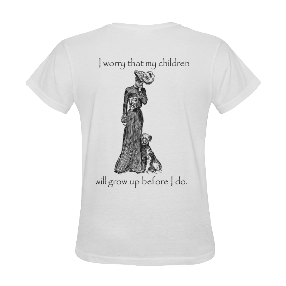 Funny Attitude Vintage Sass My Children Will Grow Up Before I do Sunny Women's T-shirt (Model T05)