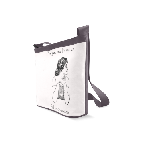 Funny Attitude Vintage Sass Forget Love I'd Rather Fall In Chocolate Crossbody Bags (Model 1613)