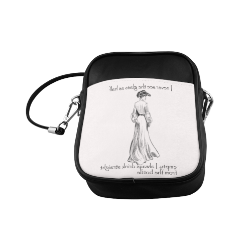 Funny Attitude Vintage Sass I Drink Straight From The Bottle Sling Bag (Model 1627)