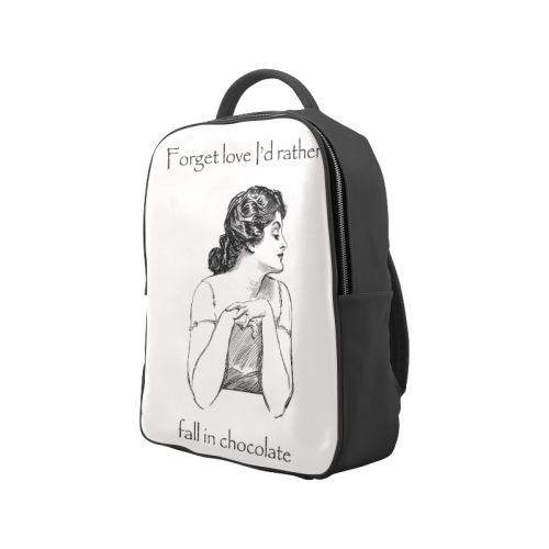 Funny Attitude Vintage Sass Forget Love I'd Rather Fall In Chocolate Popular Backpack (Model 1622)