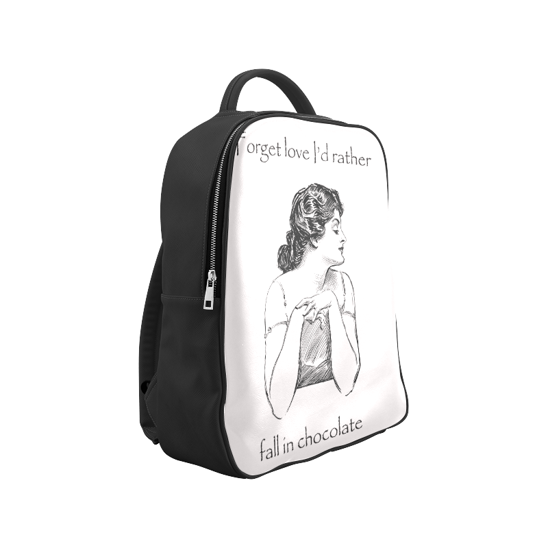Funny Attitude Vintage Sass Forget Love I'd Rather Fall In Chocolate Popular Backpack (Model 1622)