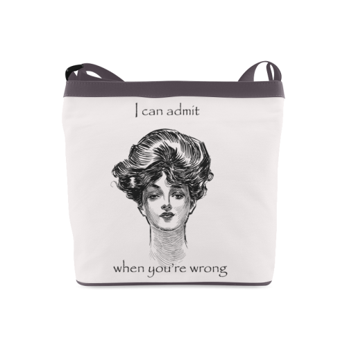 Funny Attitude Vintage Sass I Can Admit When You're Wrong Crossbody Bags (Model 1613)