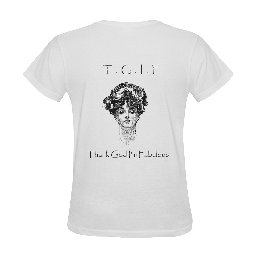 Funny Attitude Vintage Sass TGIF Thank God I'm Fabulous Sunny Women's T-shirt (Model T05)