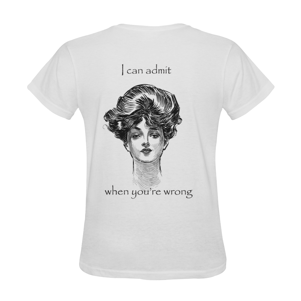 Funny Attitude Vintage Sass I Can Admit When You're Wrong Sunny Women's T-shirt (Model T05)