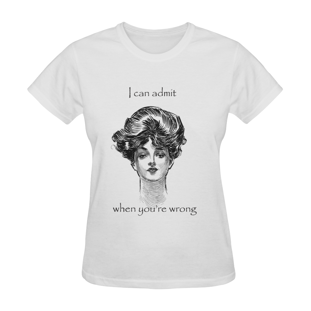 Funny Attitude Vintage Sass I Can Admit When You're Wrong Sunny Women's T-shirt (Model T05)