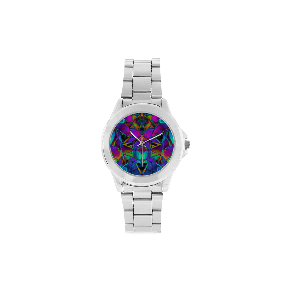 Floral Fractal Art G308 Unisex Stainless Steel Watch(Model 103)