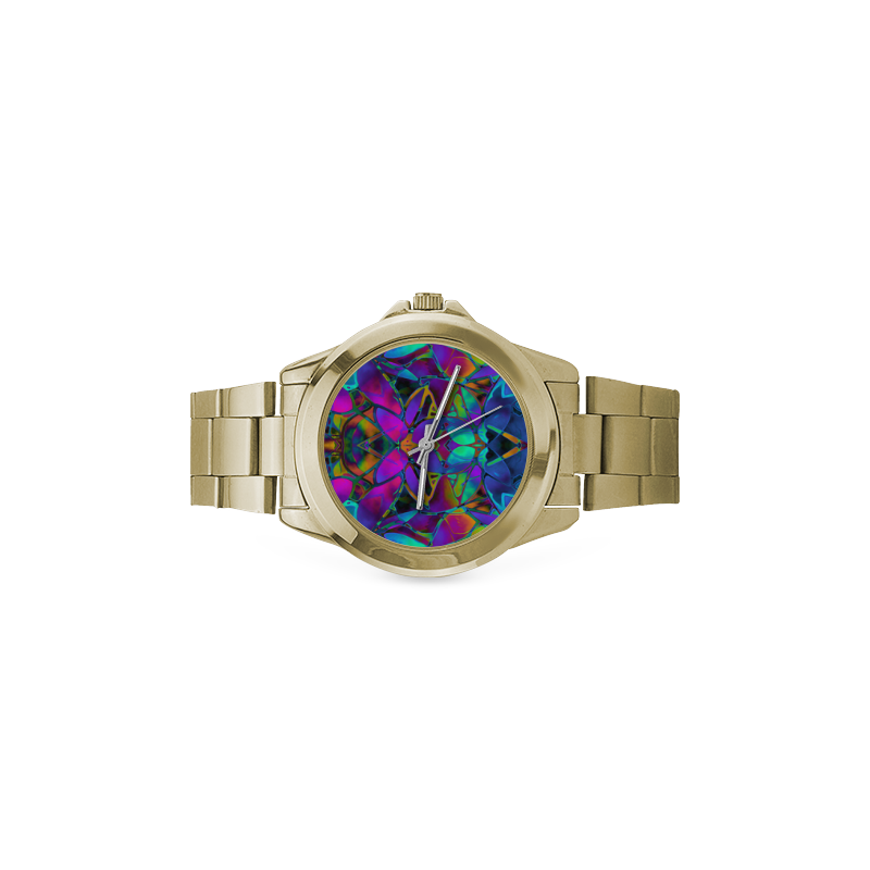 Floral Fractal Art G308 Custom Gilt Watch(Model 101)