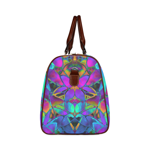 Floral Fractal Art G308 Waterproof Travel Bag/Large (Model 1639)
