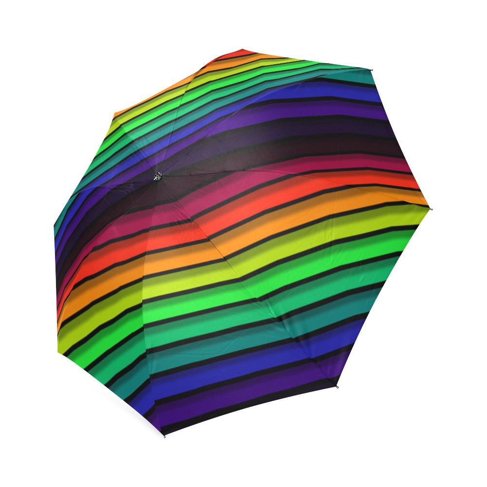 Rainbow Spectrum Stripes Foldable Umbrella (Model U01)