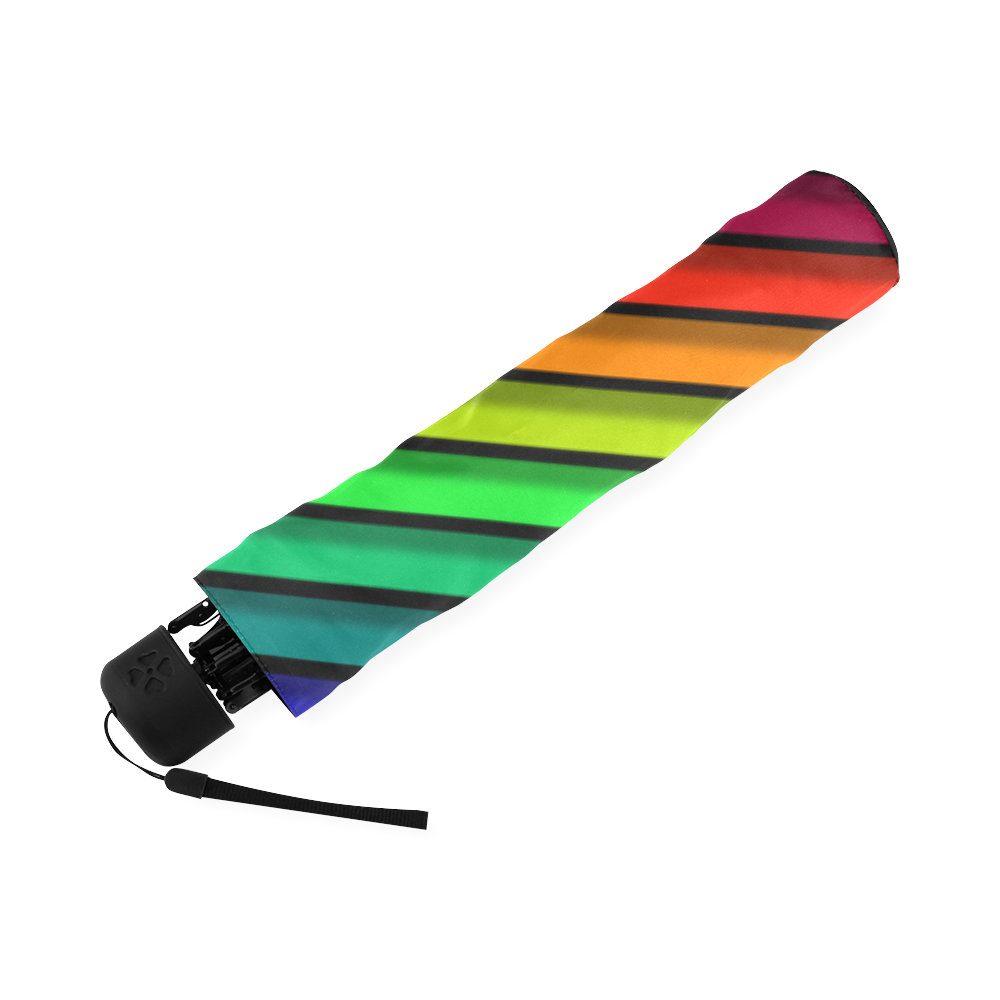 Rainbow Spectrum Stripes Foldable Umbrella (Model U01)