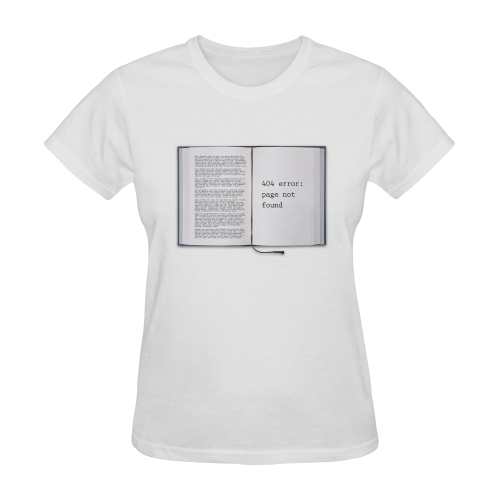 Funny Book Error 404 Page Not Found Geek Sunny Women's T-shirt (Model T05)