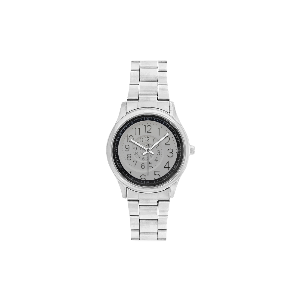 Spiral Clock Droste Clock Men's Stainless Steel Watch(Model 104)