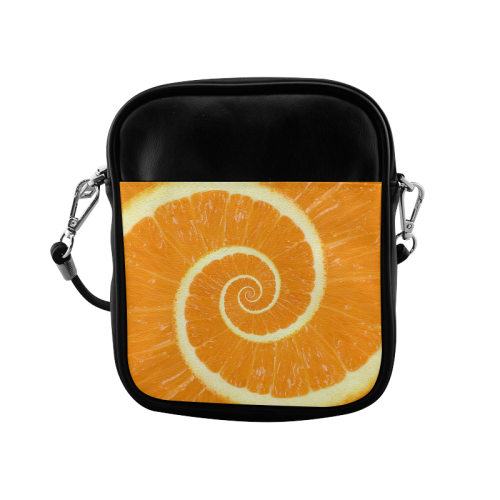 Spiral Citrus Orange Droste Sling Bag (Model 1627)