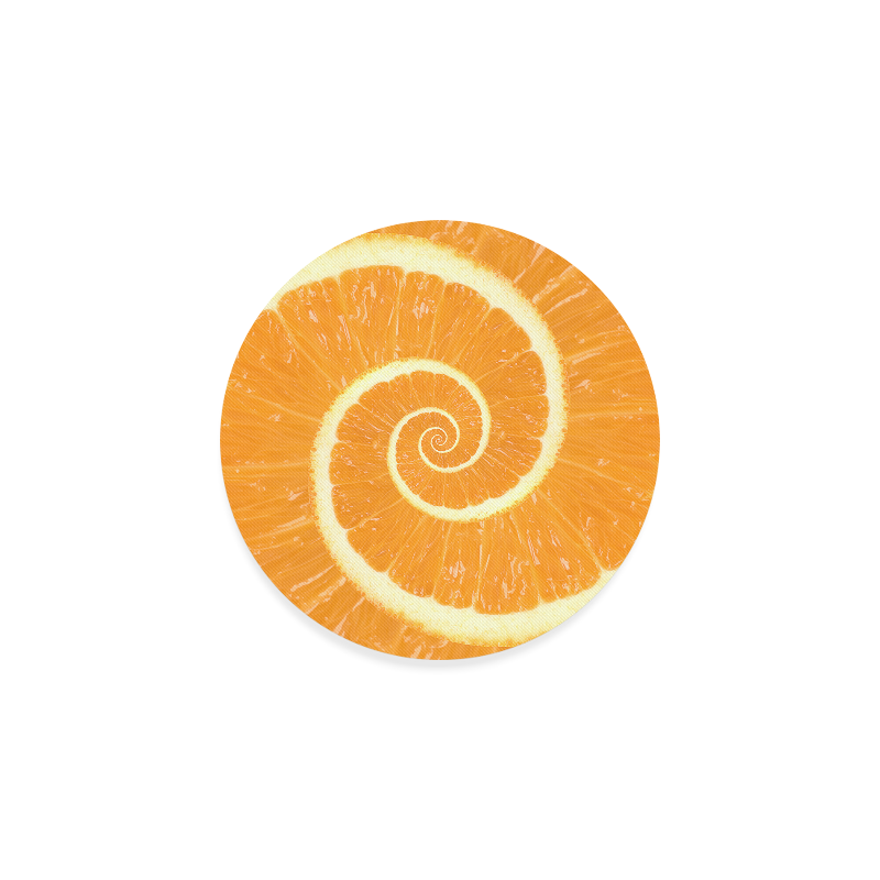 Spiral Citrus Orange Droste Round Coaster