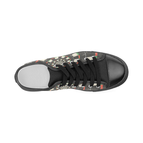 Spiral Dart Board Droste Effect Women's Classic Canvas Shoes (Model 018)